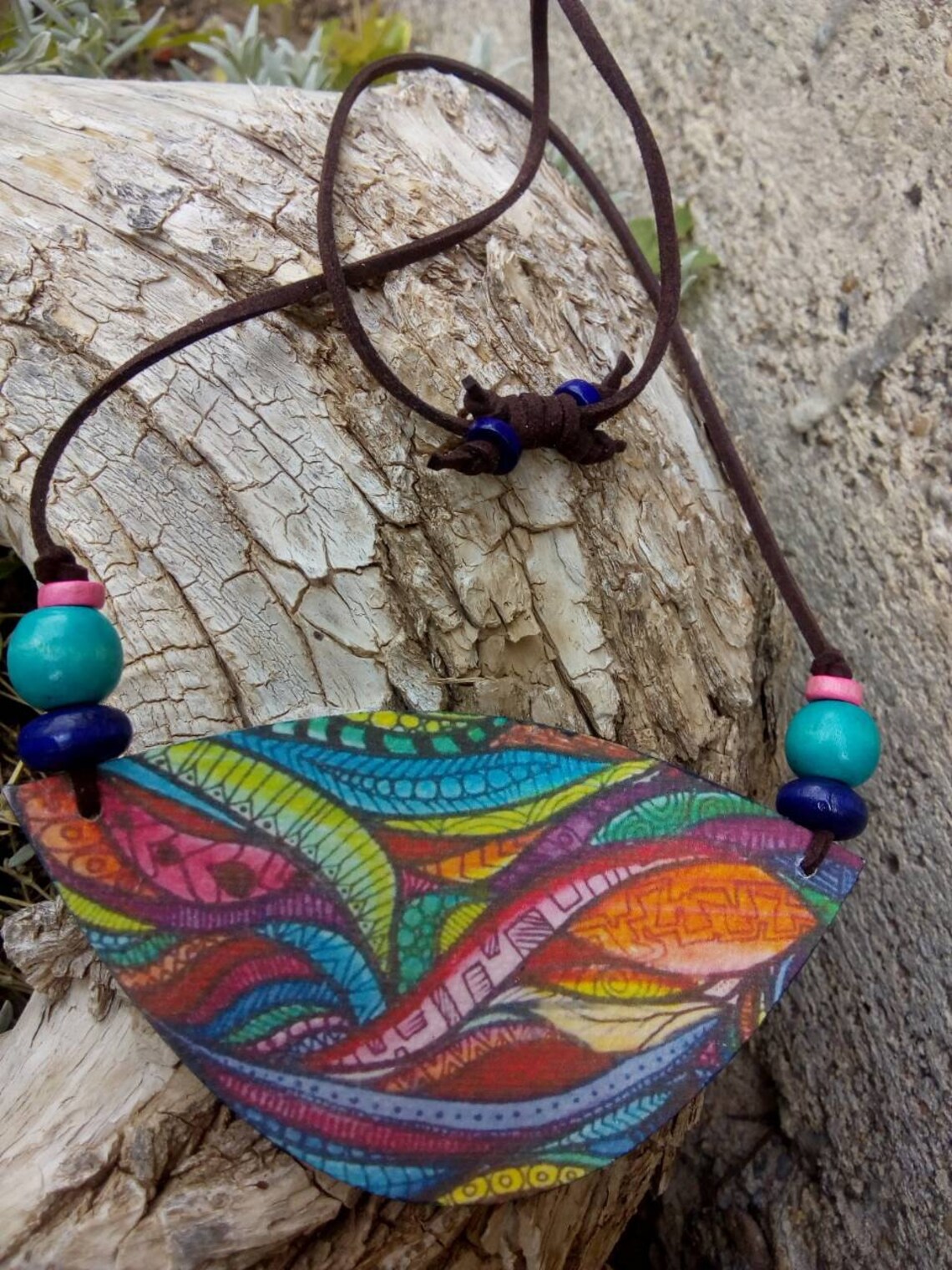 Hippie Necklace Hippie Jewelry Colorful Necklace Colorful Etsy