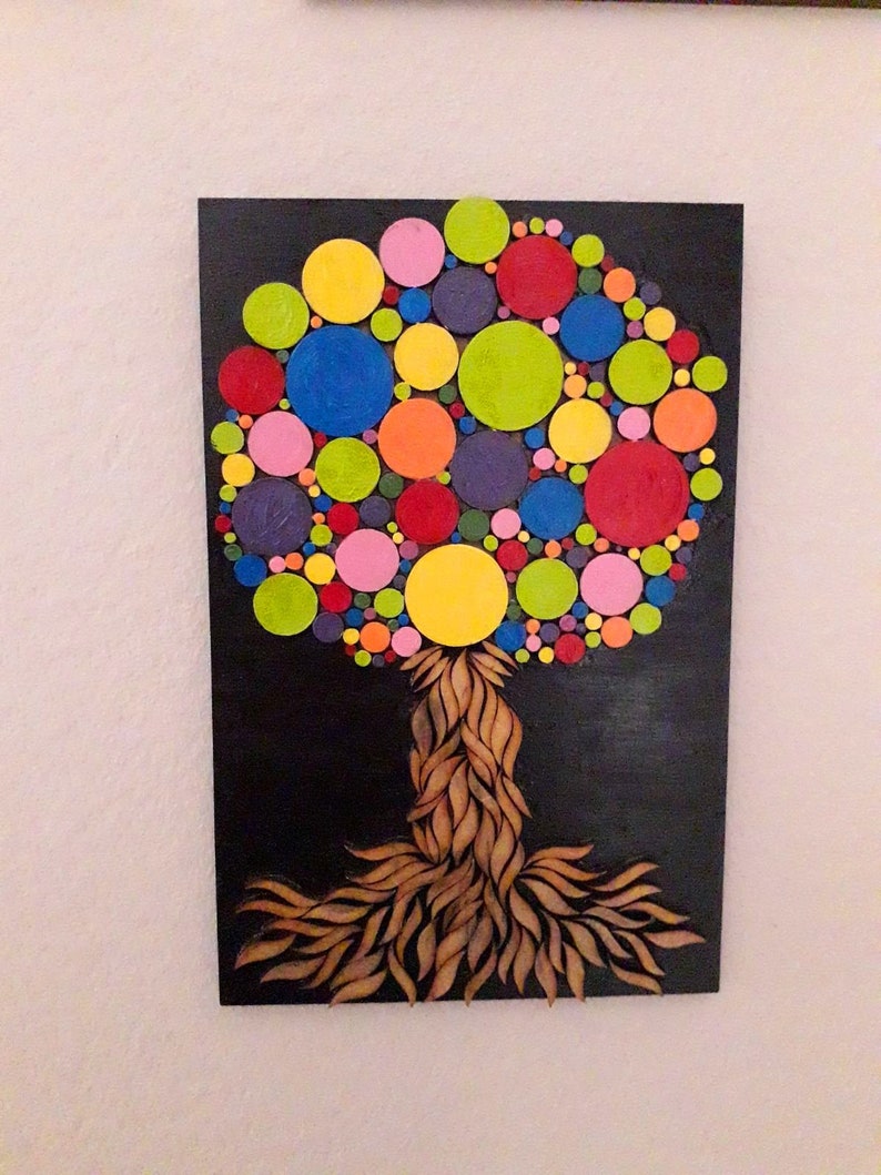 Tree of Life Decor Colorful Wall Decor Nursery Wall Decor OOAK Etsy