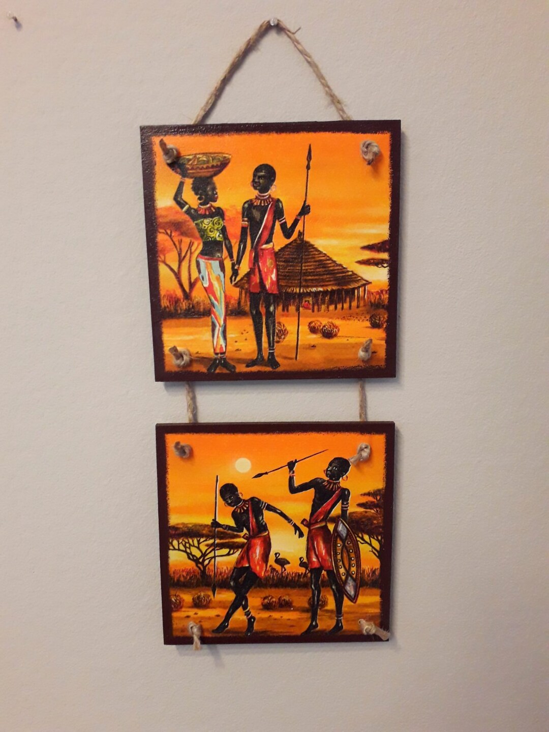 African Decor Housewares Decor African Wall Decor Africa Decor Handmade Decoupage Decor Hanging