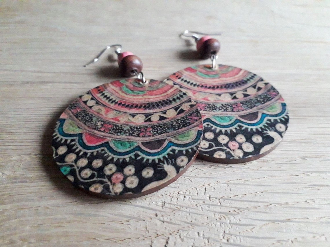 Mandala Earrings Dangle Earrings Handmade Earrings Mandala - Etsy