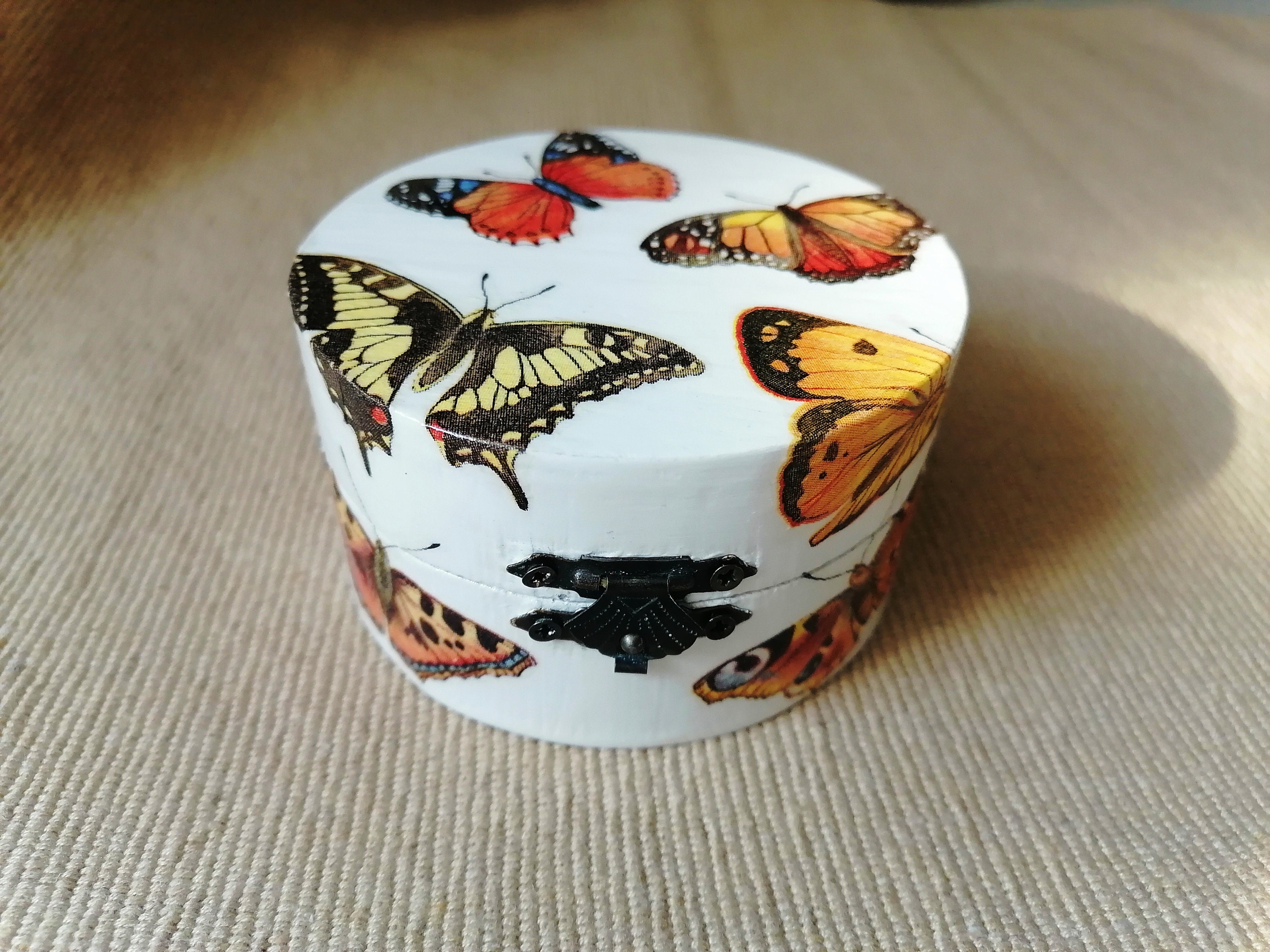 Butterfly Box Wooden Storage Box Butterfly Decor Wedding Ring Etsy