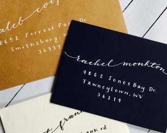 Handwritten Wedding Envelopes, Wedding Calligraphy, Envelope Addressing, Modern Calligraphy - Monkton Style