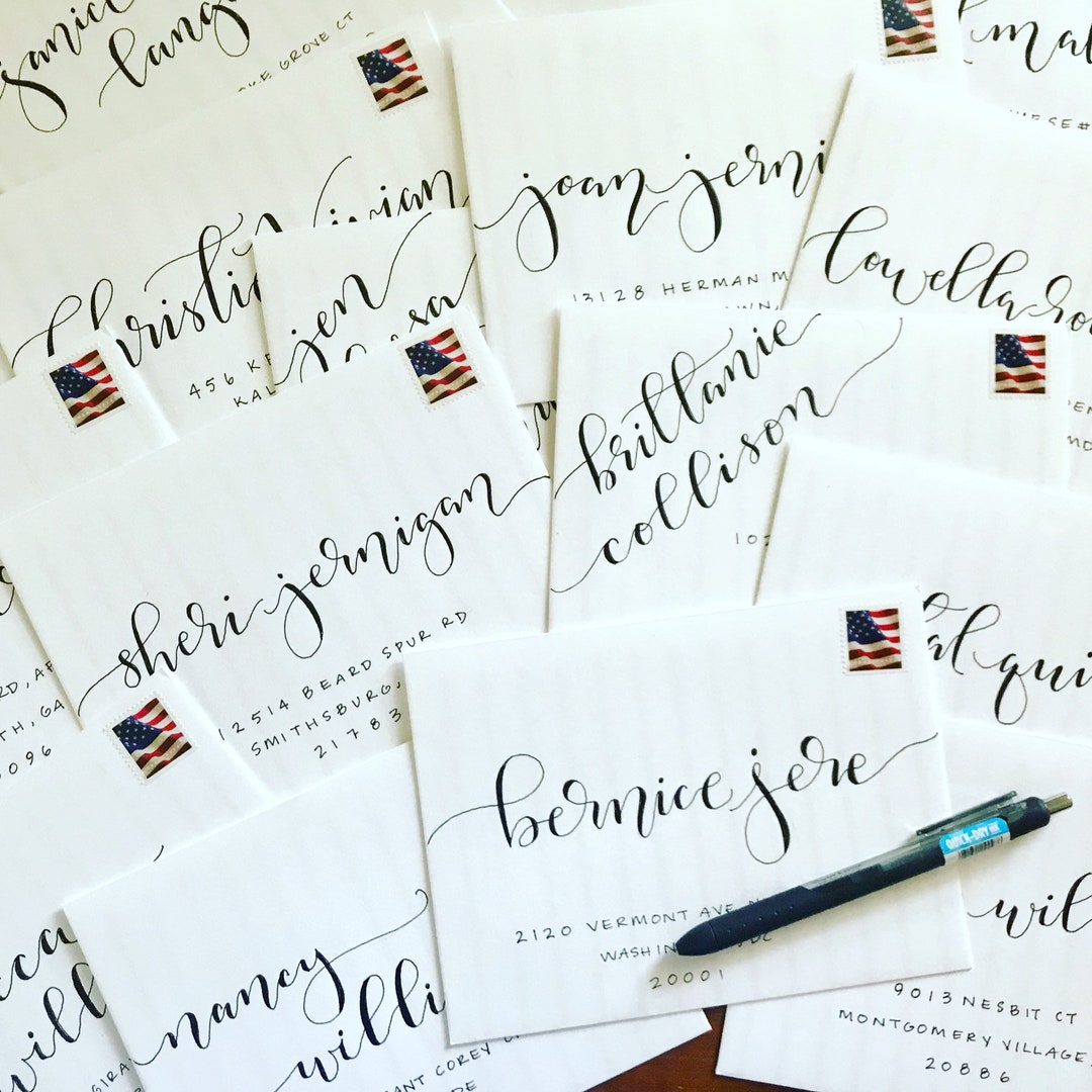 Handwritten Wedding Envelopes, Wedding Calligraphy, Envelope Addressing