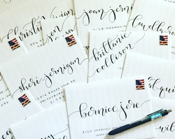 Handwritten Wedding Envelopes, Wedding Calligraphy, Envelope Addressing, Modern Calligraphy - Anna Style