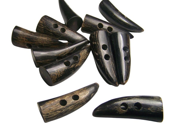 55mm Real Buffalo Horn Toggle Button Genuine Horn Buttons Duffle trench  Coats Game Keepers Coat 