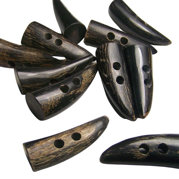 55mm Real Buffalo Horn Toggle Button - Genuine Horn Buttons - Duffle -trench Coats - Game Keepers Coat