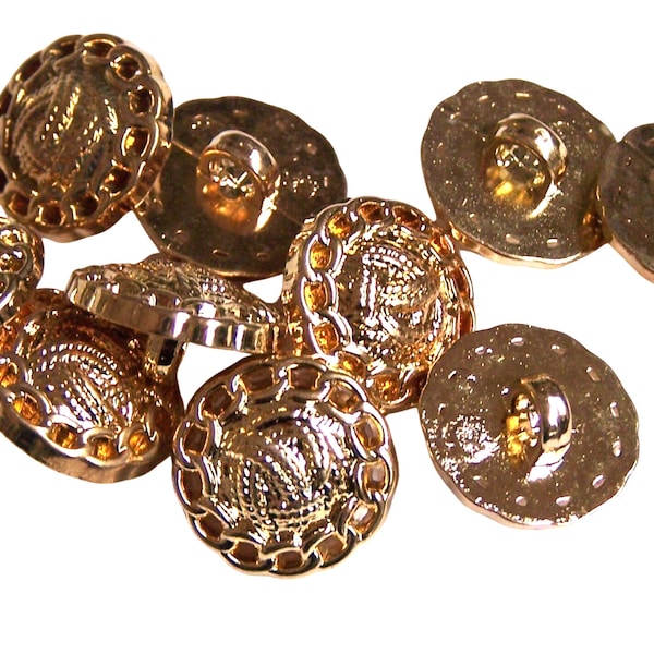 vintage NOS Gold Ball of Wool design Loop/Shank 15mm bouton 0014