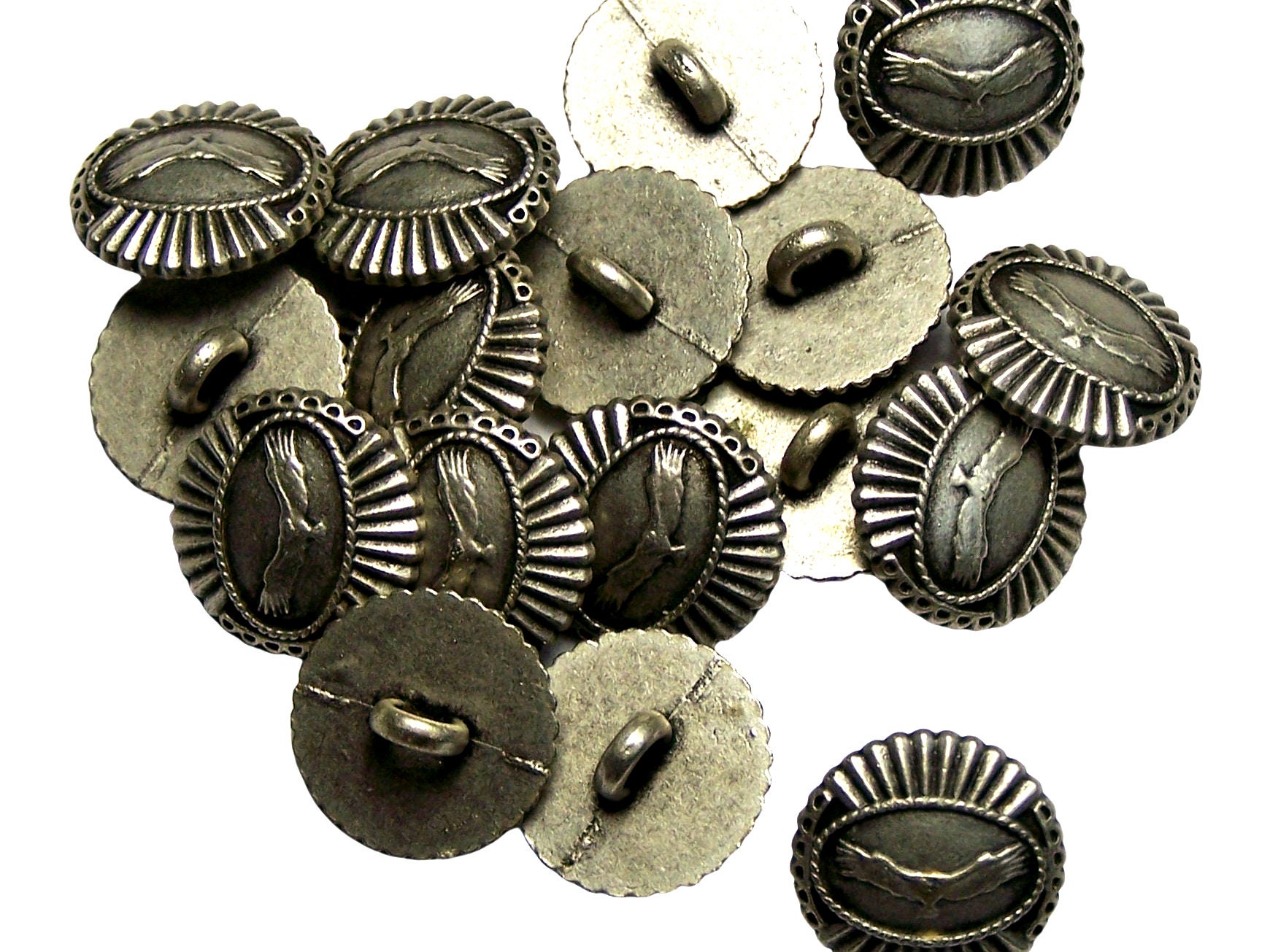 15 Metal Buttons With Rose, 17mm, No Sew Tack Button, Bronze Tone Metal,  Jean Jacket Button, Flower, Sewing Supply, Denim Repair 
