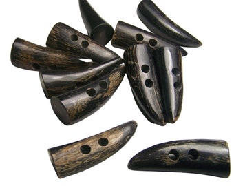 40mm Real Buffalo Horn Toggle Button - Genuine Horn Buttons, Duffle -trench Coats - Game Keepers Coat