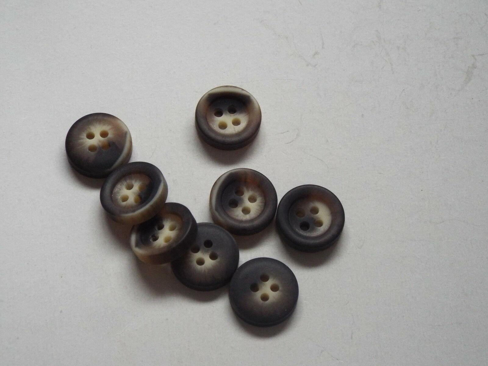 10pc 13mm Brown Mock Horn Bone Cardigan Trouser Shirt Baby Sewing Buttons 0340 