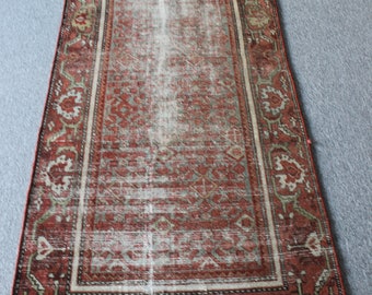 3'x8'5ft,90x255cm free shipping.4207es Turkish Oushak,entryway runner rug,Handmade Vintage,home office,for living room,red,green,Brown,beige