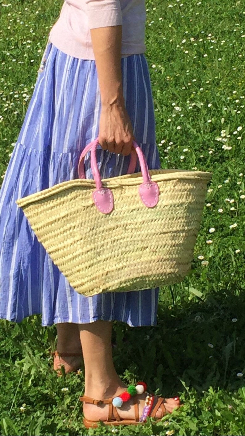 Moroccan basket straw bag souk basket, hand-held basket wicker basket