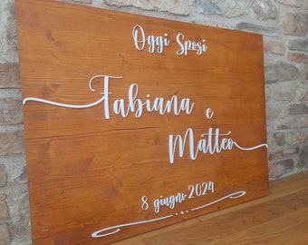 Wedding sign, wedding welcome sign, wedding tableau, wooden plaque