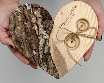 Portafedi in legno, portafedi corteccia, wedding,portafedi personalizzato, portafedi con incisione, tableau de mariage,matrimonio