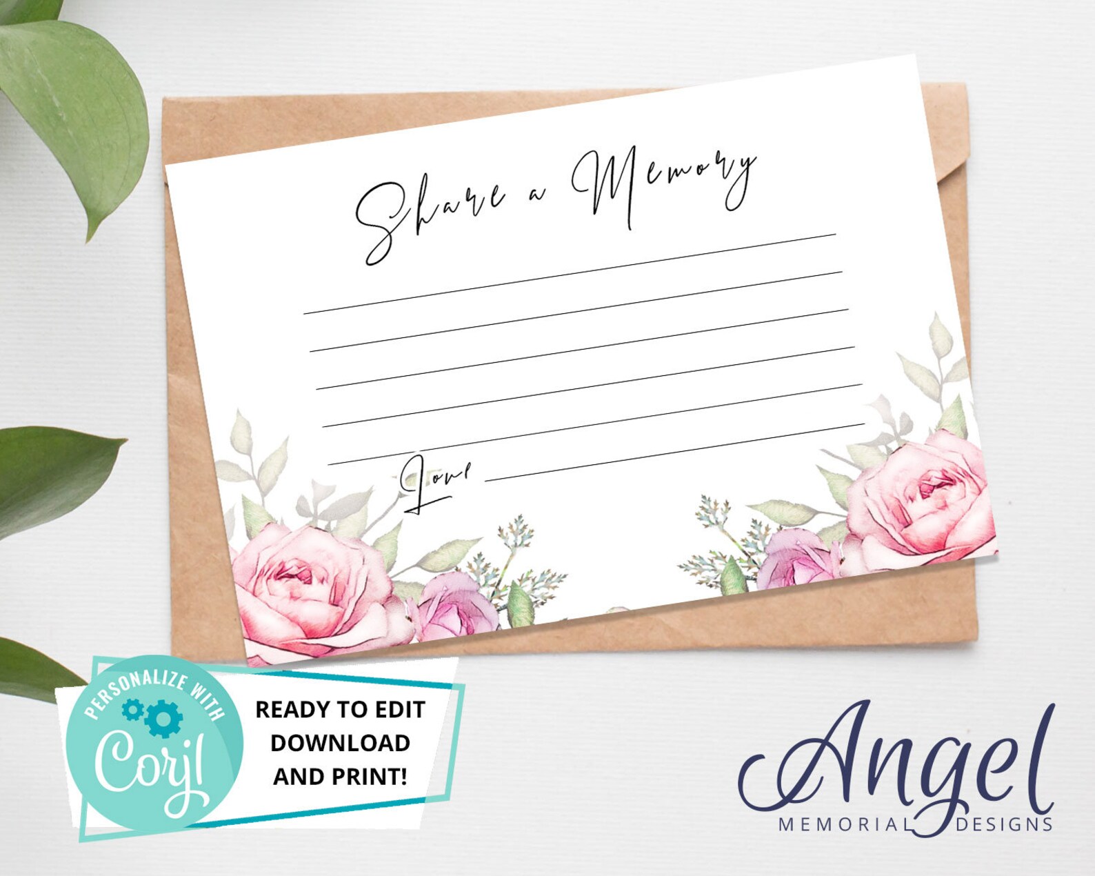 Rose Funeral Bundle Set - Printable Floral Funeral Memory Bundle | DIY ...