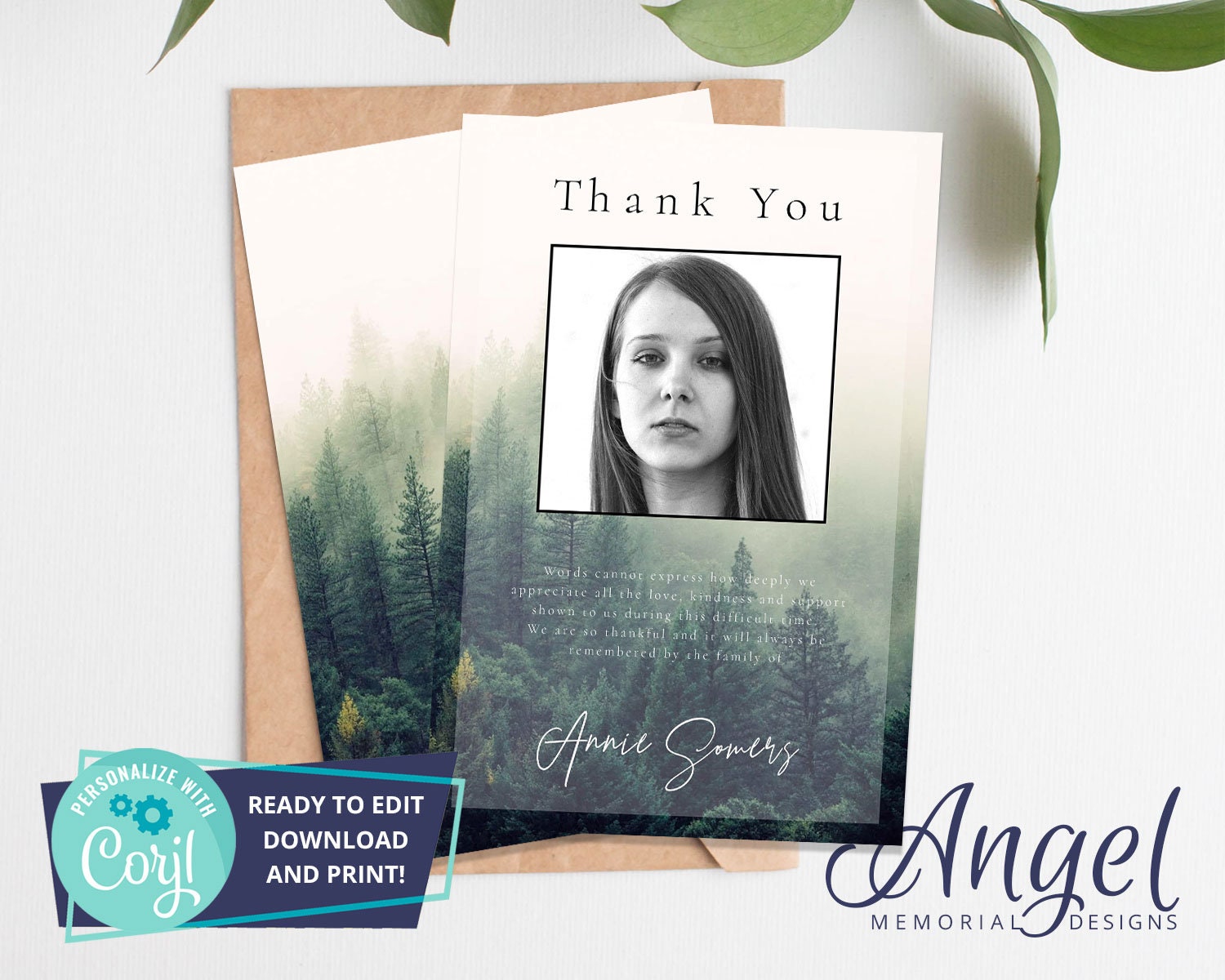 Funeral Thank You Card Printable Funeral Template Funeral - Etsy