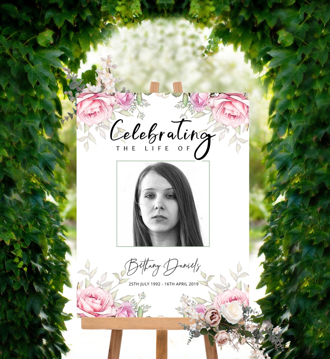 Rose Funeral Bundle Set Printable Floral Funeral Memory Etsy