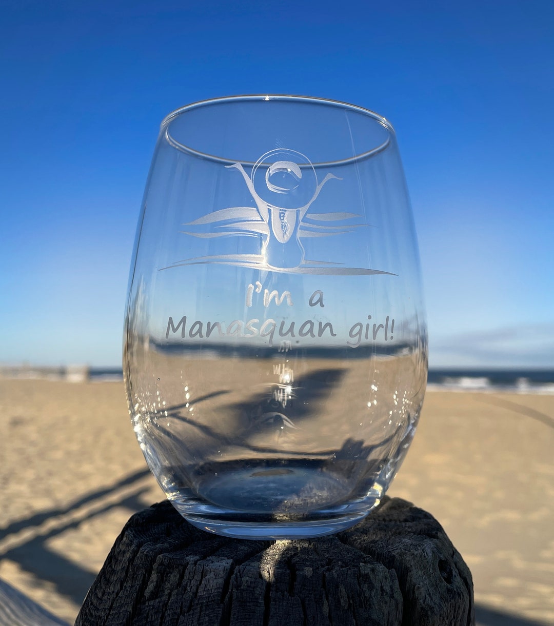 Set of 4 Custom Engraved I'm a Manasquan Girl Stemless Wine Glasses Etsy