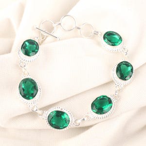 Chrome Diopside Bracelet 925 Sterling Silver Bracelet Chrome Diopside Gemstone Bracelet Silver Jewelry Gift Bracelet For women