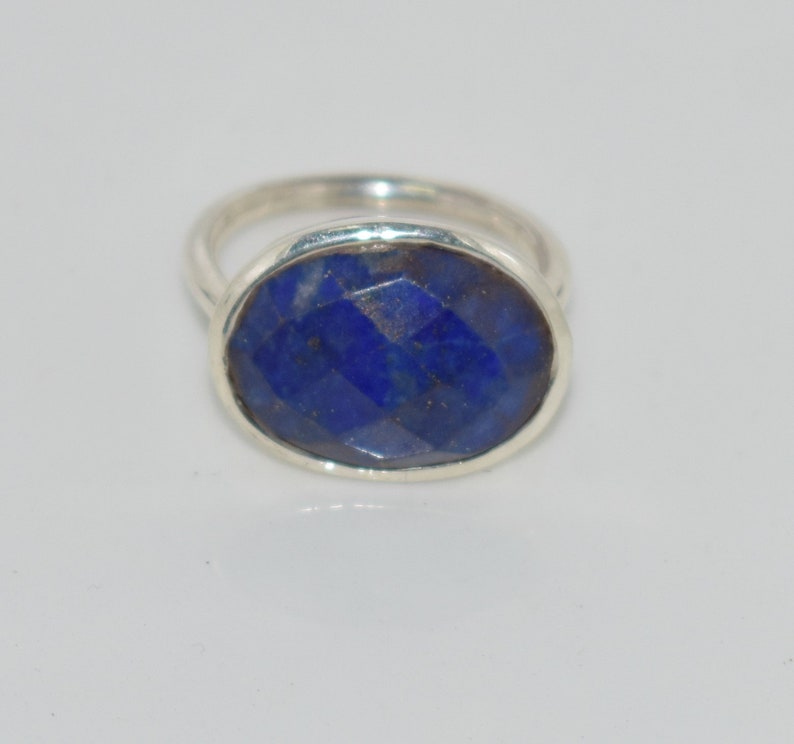 Lapis Lazuli ring Mother/'s Day Gift, Faceted Lapis Lazuli 925 solid sterling silver ring 925 sterling silver Ring Handmade Jewelry Ring