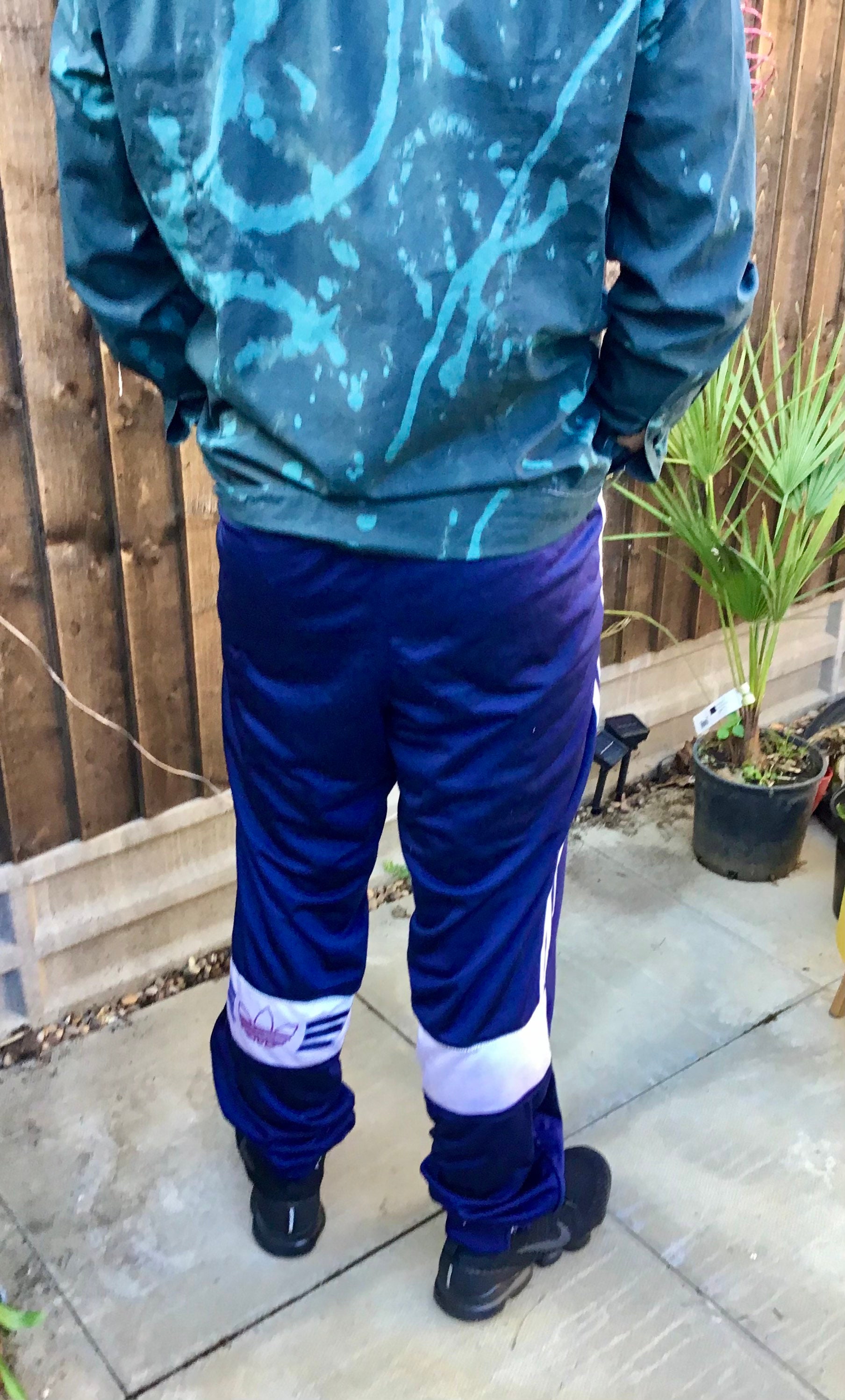 red and white joggers men's
