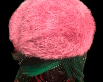 Vintage kangol angora pink beret