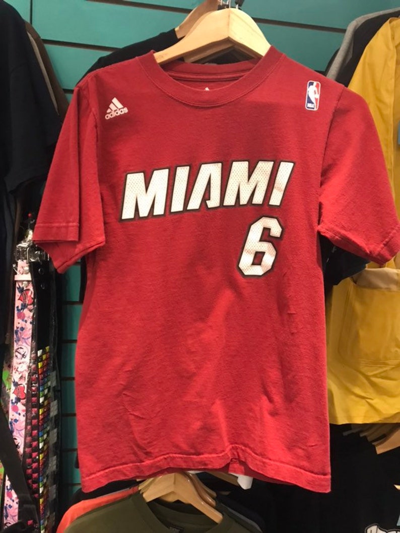 NBA adidas miami 6 tshirt small | Etsy