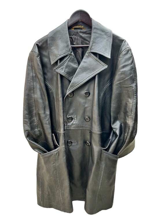 Vintage 60s 70s Leather Made in England Coat Size Uk Large - Etsy