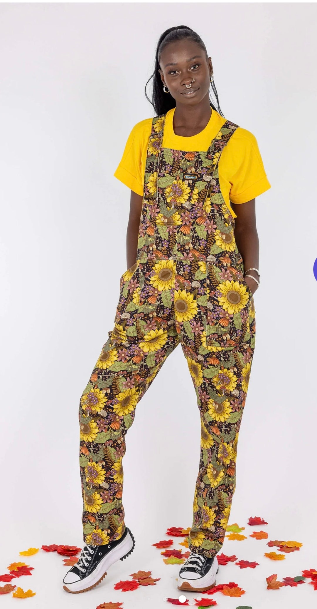 Run and Fly Midnight Sunflowers Dungarees Uk Sizes Etsy UK