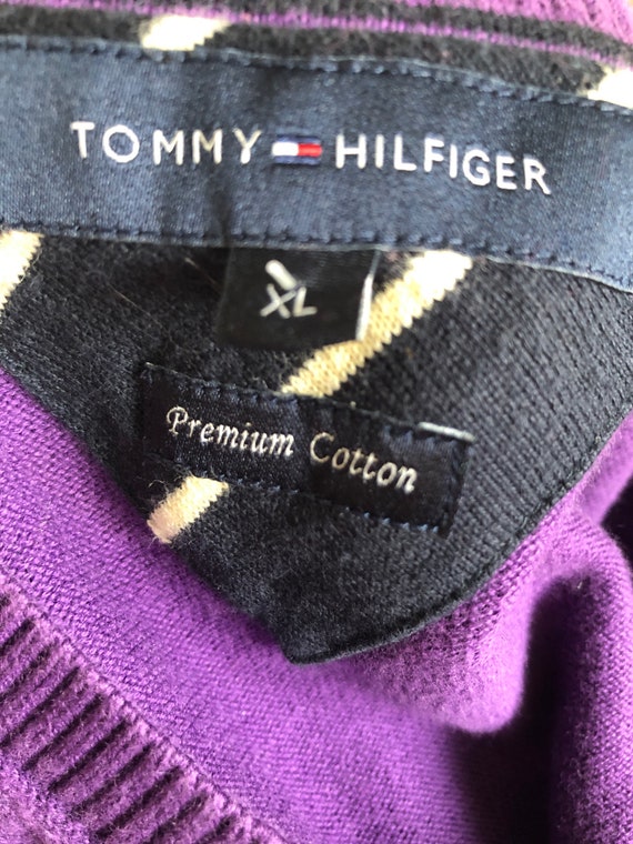80s Knit Purple Tommy Hilfiger Sweater Small -