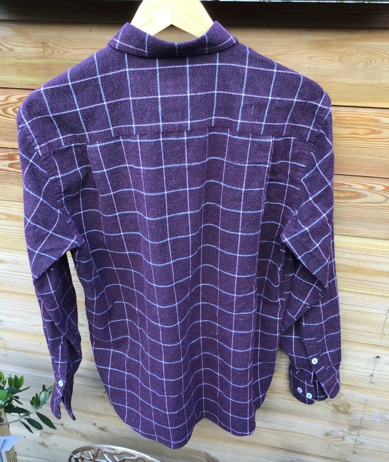 Vintage Lacoste small point button down collar plaid shirt size 43 so medium