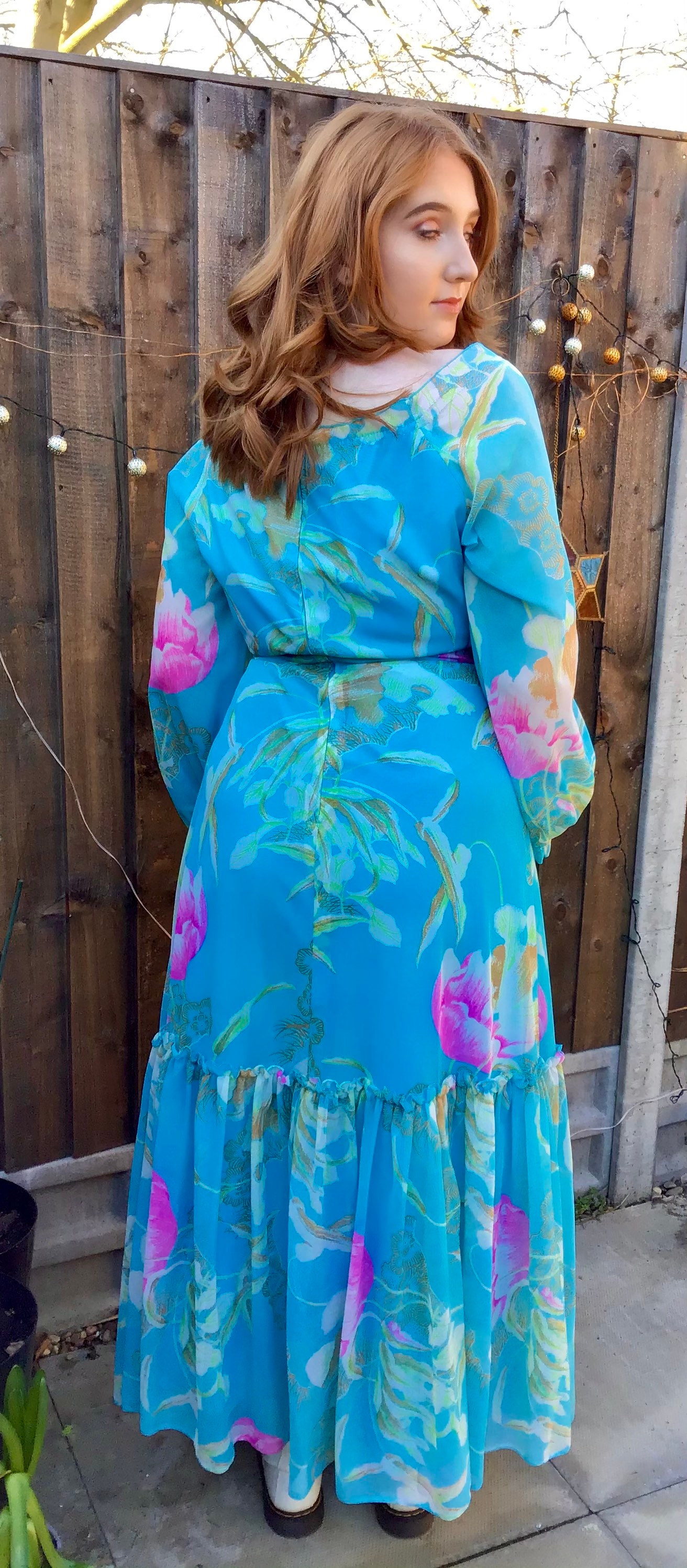 Vintage 70s Prairie Dress Layered Skirt Maxi Etsy