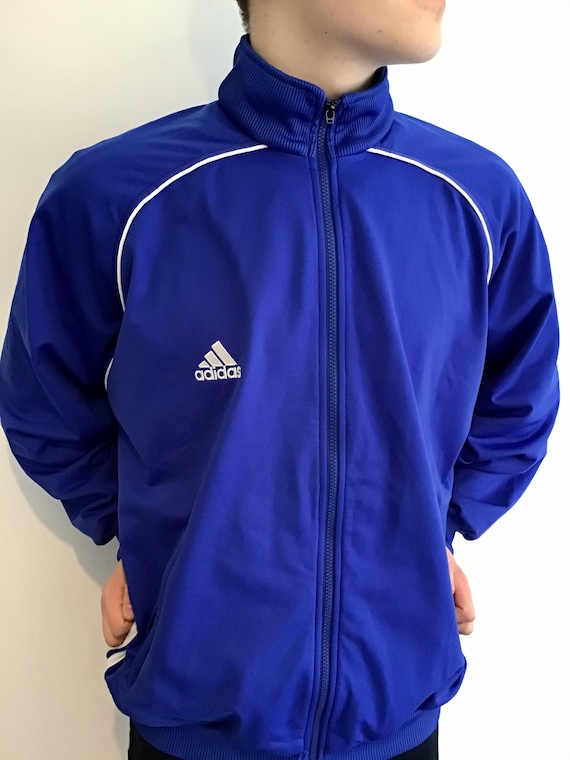 Chaqueta estilo extragrande Adidas azul de los años 90 - Etsy México