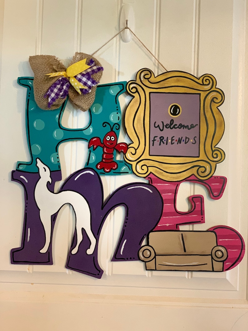 Friends Theme Painted Door Hanger Etsy