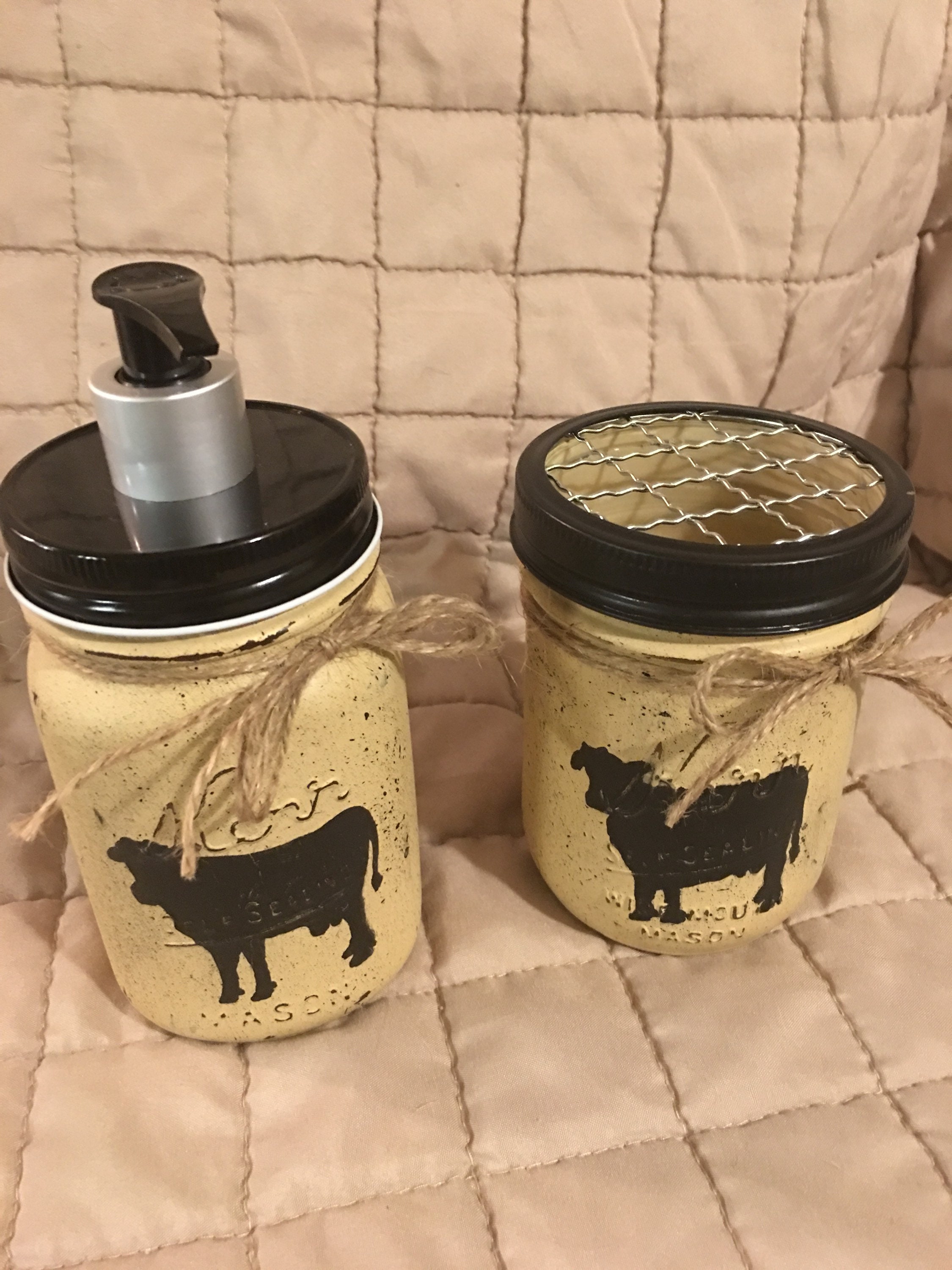 Soap Dispenser and Toothbrush Holder Etsy