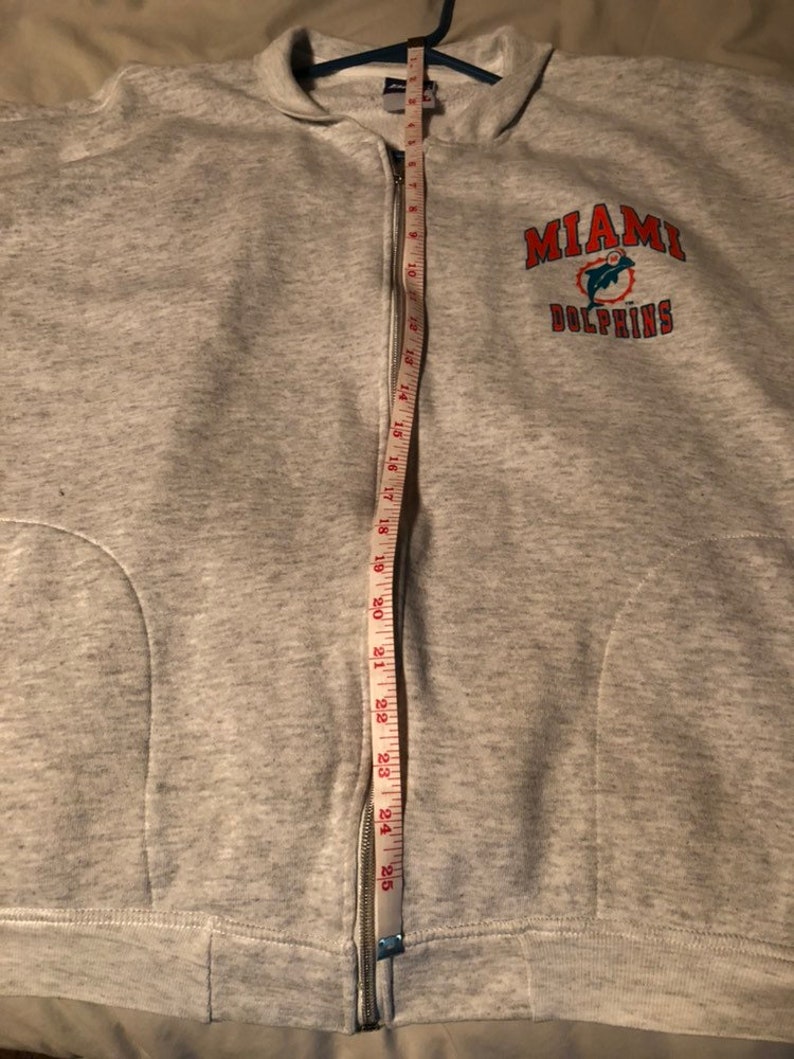 Vintage Miami Dolphins Zip Up Sweatshirt Jacket Size XL Bike Athletic
