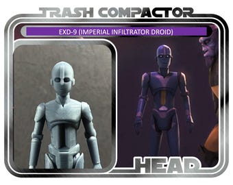 EXD-9 Head (Imperial Infiltrator Droid) - 3D Printed Model Kit- Vintage-style Star Wars custom