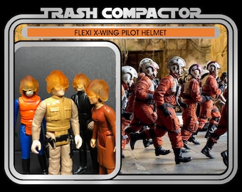 Flexi X-Wing Pilot Helmet- Vintage-style Star Wars custom (3.75 Scale)