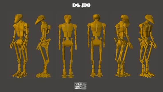 BG-J38 (jabba's J9 Worker Droid) - 3D Printed Model Kit- Vintage