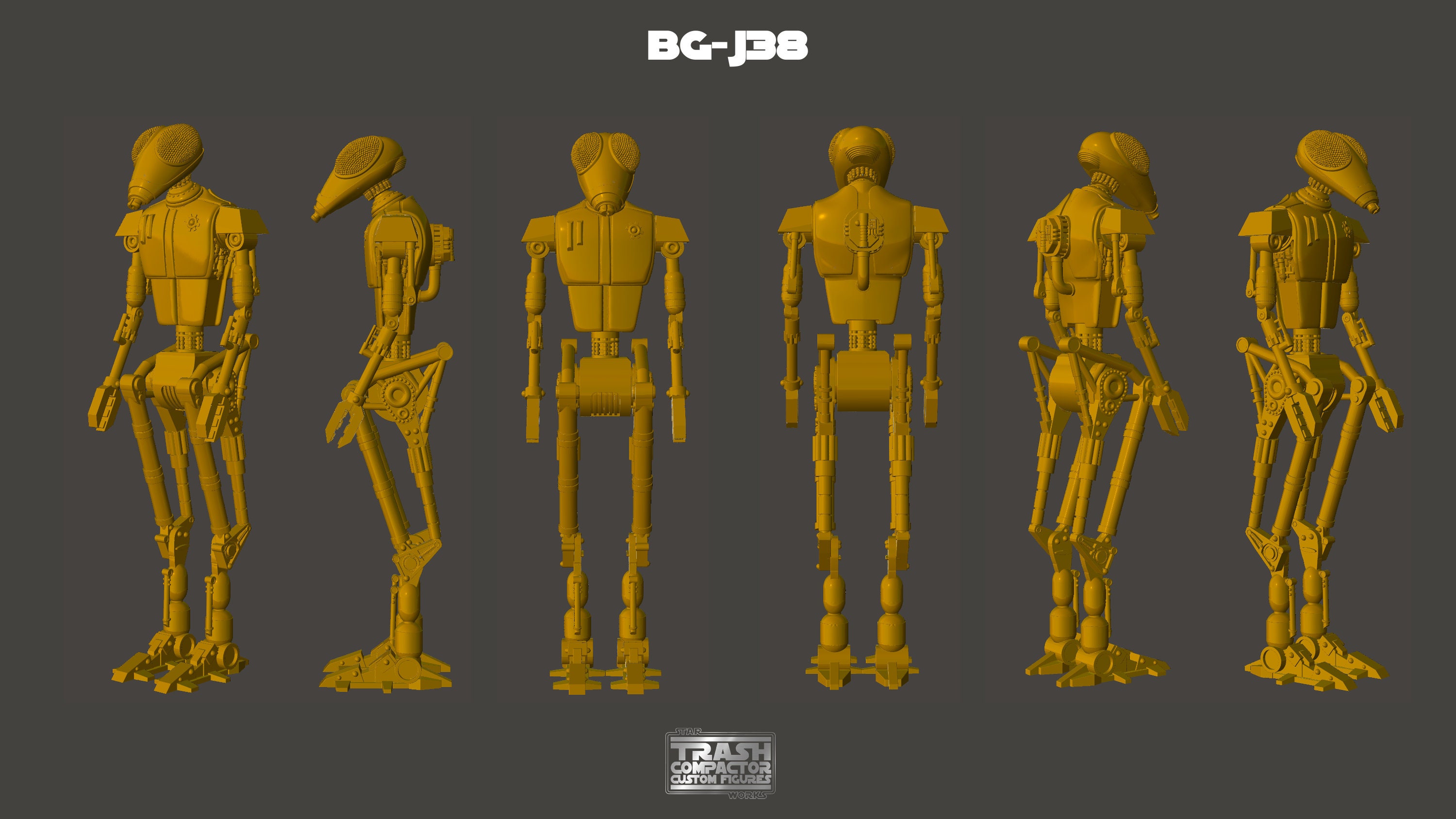 BG-J38 (jabba's J9 Worker Droid) - 3D Printed Model Kit- Vintage