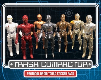 Protocol Droid Waist/Torso stickers (Need cutting not die-cut) - Vintage-style Star Wars custom