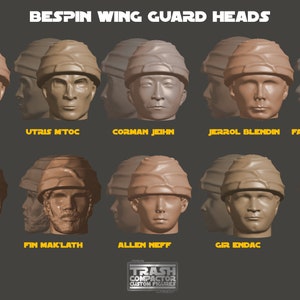 RAZELL TAMERON Bespin Wing Guard Head 3D Printed Vintage-style Star Wars custom 3.75 Scale image 9