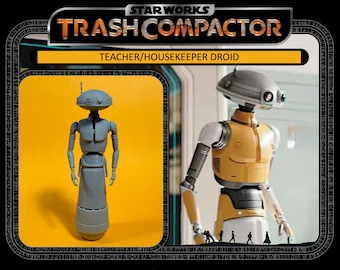 Teacher/Housekeeper Droid - 3D Printed Model Kit (From Skeleton Crew) - Vintage-style Star Wars custom