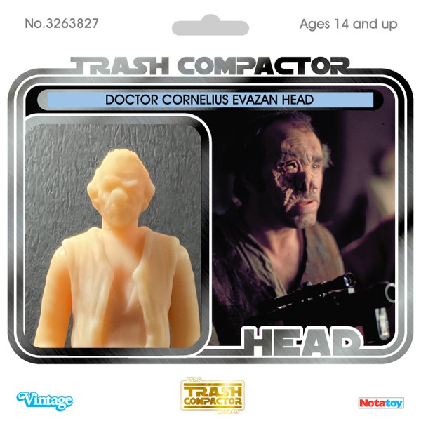 Doctor Cornelius Evazan Head (Cantina Patron)  - 3D Printed- Vintage-style Star Wars custom (3.75 Scale)