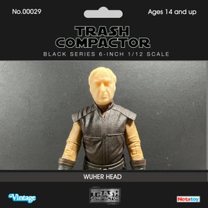 Wuher Head 1/12 Black Series 6 Inch Scale - 3D Printed- Vintage-style Star Wars custom