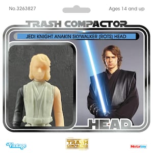Jedi Knight Anakin Skywalker (ROTS) Huvud - 3D-utskrivet modellbyggsats - Vintage-stil Star Wars-anpassad