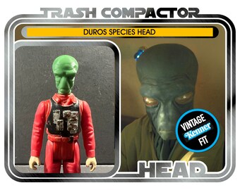 Duros Species Head V2 - (Vintage Neck Fits) 3D Printed- Vintage-style Star Wars custom (3.75 Scale)