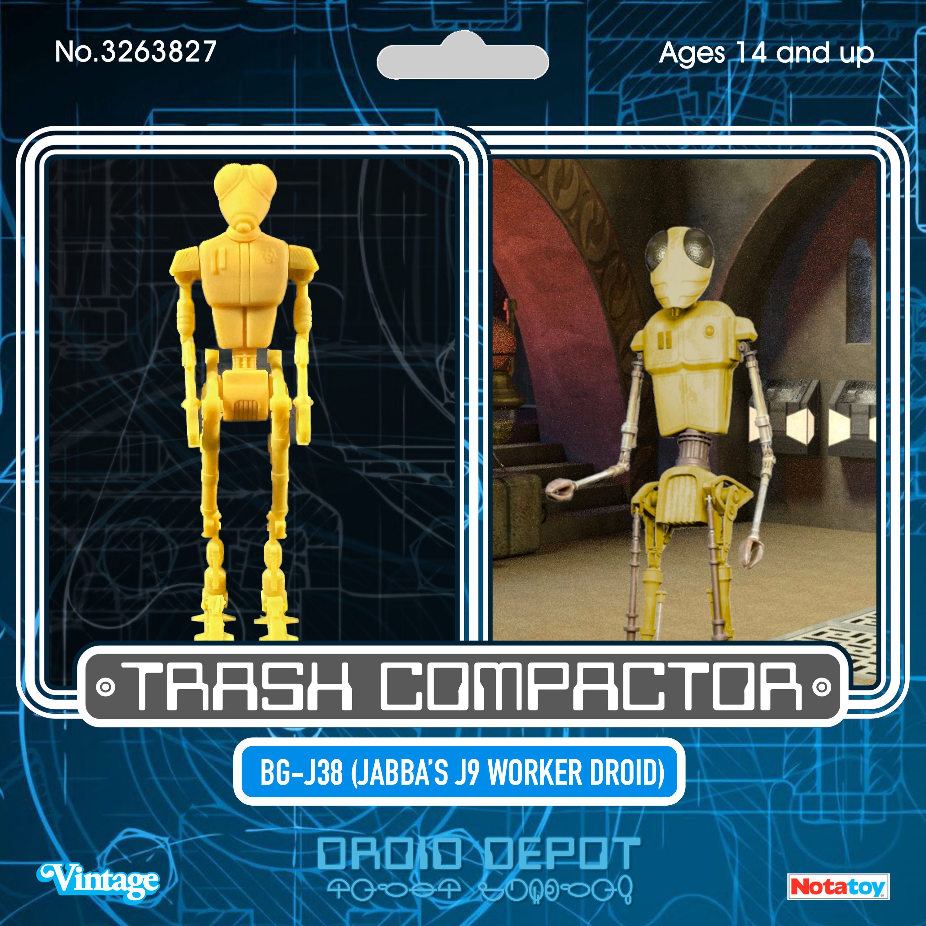 BG-J38 (jabba's J9 Worker Droid) - 3D Printed Model Kit- Vintage