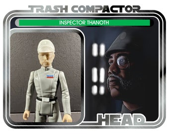 Inspector Thanoth Head/Hat - 3D Printed- Vintage-style Star Wars custom (3.75 Scale)