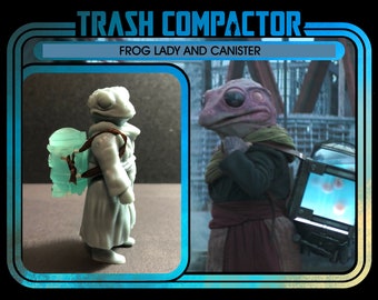 Frog Lady and Canister - 3D Printed Model Kit- Vintage-style Star Wars custom